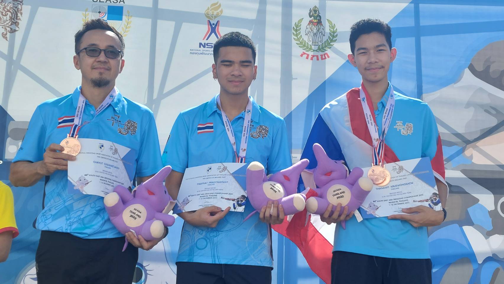 ปืนไทยปิดจ๊อบหรู ครองเจ้าทองซีซาเกมส์ "ปิยวิทย์-นะโม" กด7ทอง