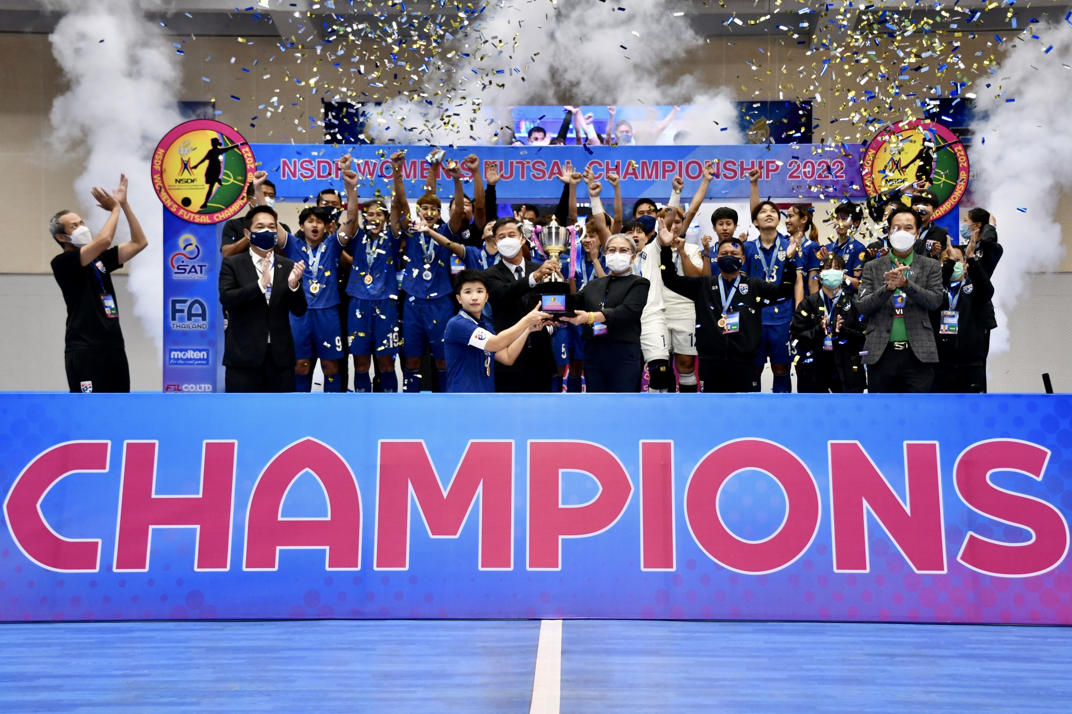 ฟุตซอลหญิงไทย ไล่เจ๊า อินโดฯ 1-1 แต่ยังคว้าแชมป์ศึก NSDF
