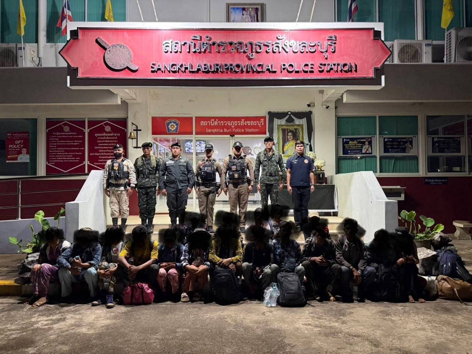 รวบ 42 เมียนมาลอบเข้าเมืองคาป่าสังขละฯ สารภาพจ่ายค่าหัวครึ่งแสนหวังทำงานจังหวัดชั้นใน