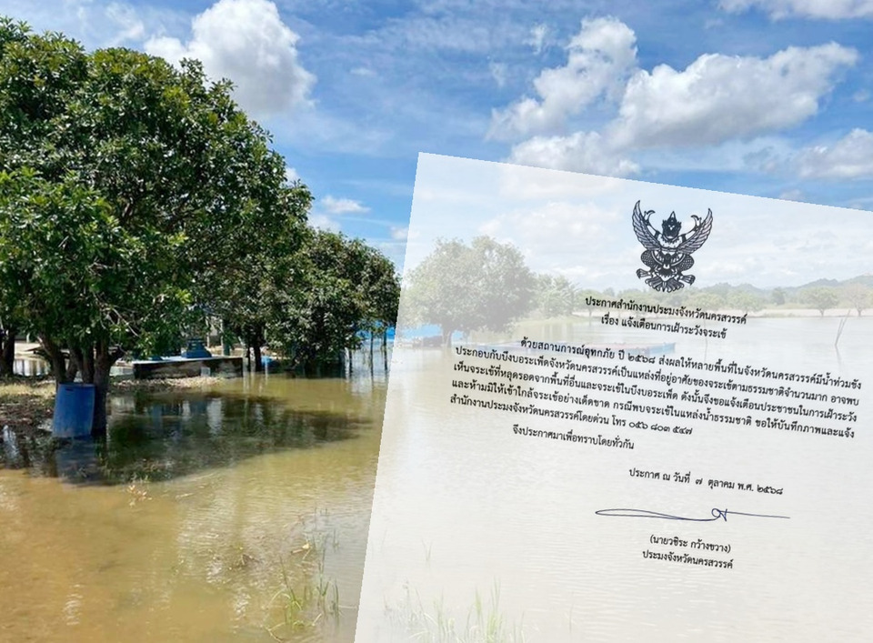  เตือน! ประมงจังหวัดนครสวรรค์ ประกาศน้ำท่วม “จระเข้” หลุด ห้ามเข้าใกล้เด็ดขาด