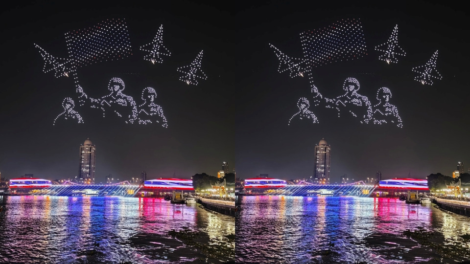 "สมชัย" โพสต์ภาพโดรนโชว์ "วิจิตรเจ้าพระยา" สวยงามกินใจ คนดูปรบมือกึกก้อง