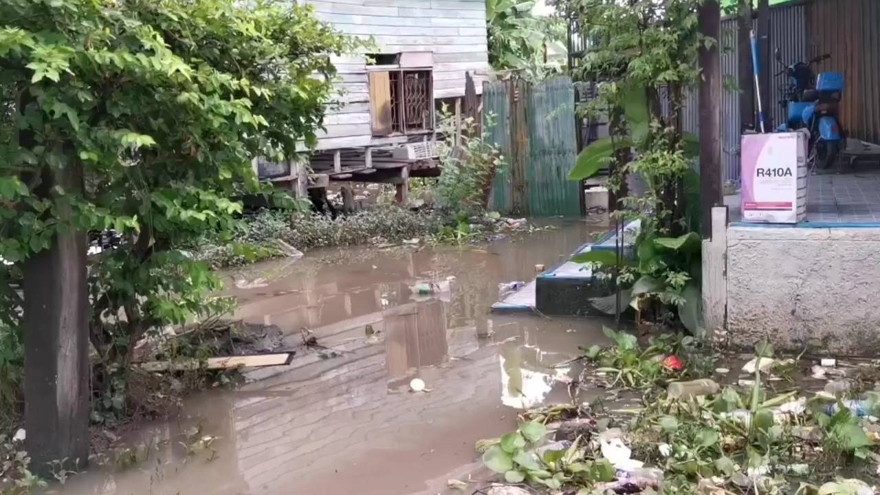 นนทบุรี เกาะเกร็ดอ่วม เจอพายุฝนกระหน่ำต้นไม้หักโค่นหลังคาปลิวของพังเสียหาย 