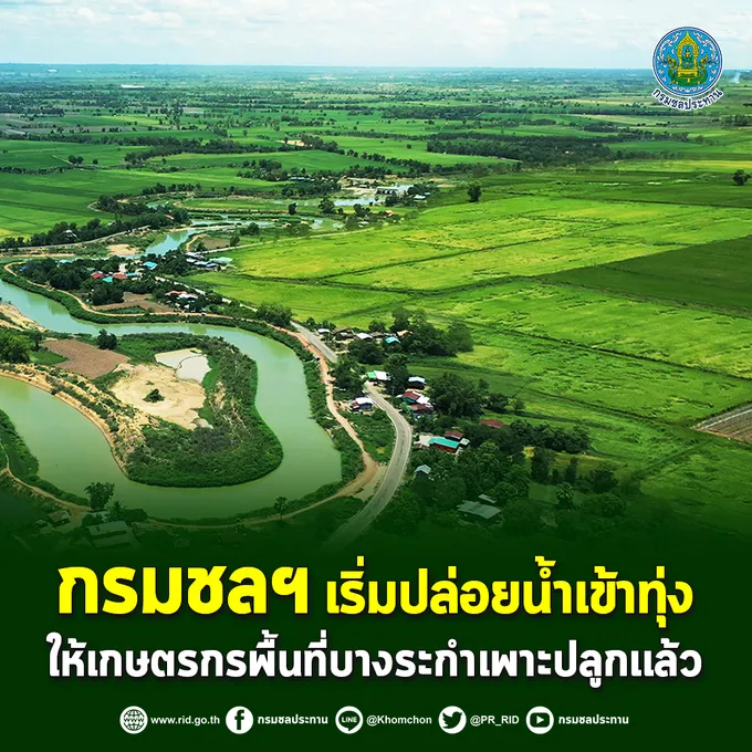 กรมชลฯ เริ่มปล่อยน้ำเข้าทุ่งบางระกำ หนุนเกษตรกรทำการเพาะปลูก