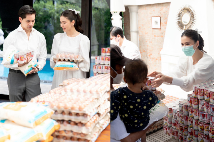 อิ่มบุญอิ่มใจ คู่รักสายบุญ “ศรีริต้า-กรณ์” มอบของขวัญวันปีใหม่ แจกข้าวสารอาหารแห้งให้ชุมชนย่านรามคำแหง
