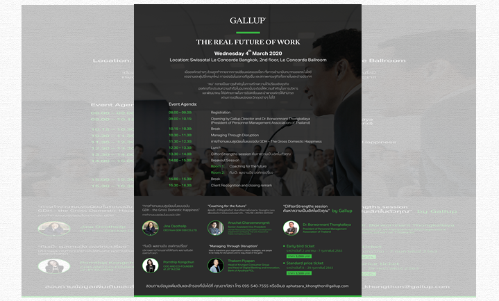 “แกลลัพ” ชวนองค์กรยุคใหม่ ร่วมงาน THE REAL FUTURE OF WORK 2020   