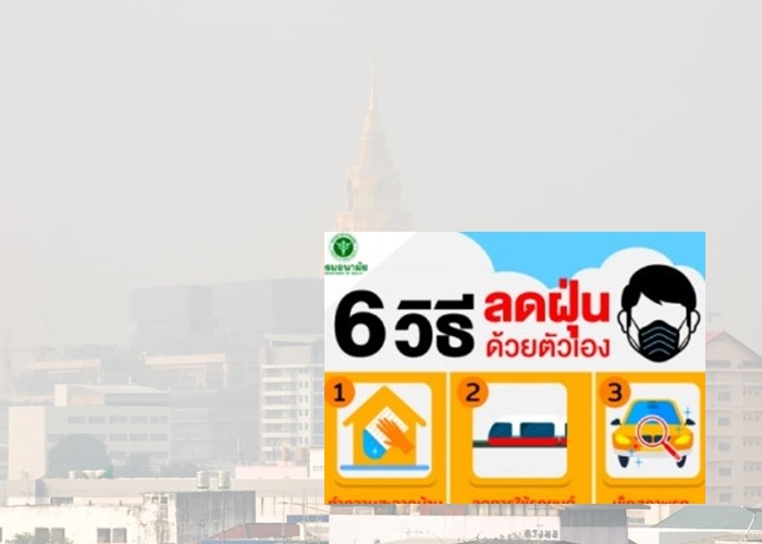 กรมอนามัยแนะ 6 วิธีช่วยลดฝุ่นจิ๋ว