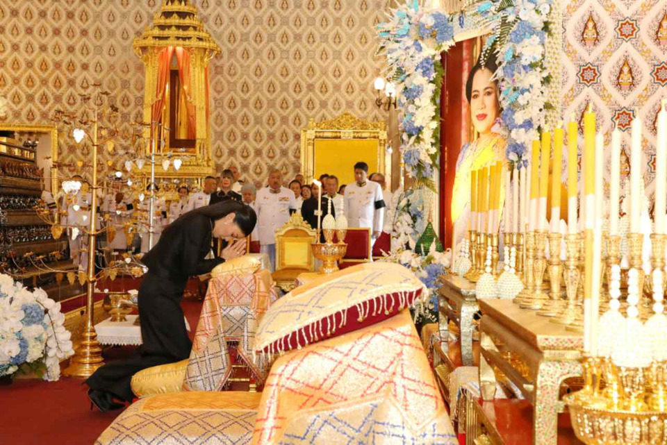 "เจ้าฟ้าสิริวัณณวรีฯ" เสด็จฯ ไปในการบำเพ็ญพระราชกุศลถวายพระบรมศพ "พระพันปีหลวง"