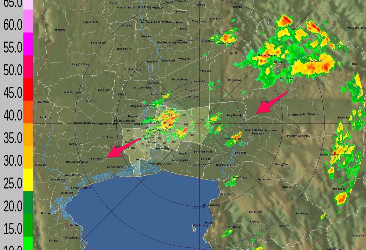 กทม.ฝนฟ้าคะนองหลายจุด หนักสุดที่คันนายาว 14.0 มม. ไม่มีรายงานน้ำท่วมขัง