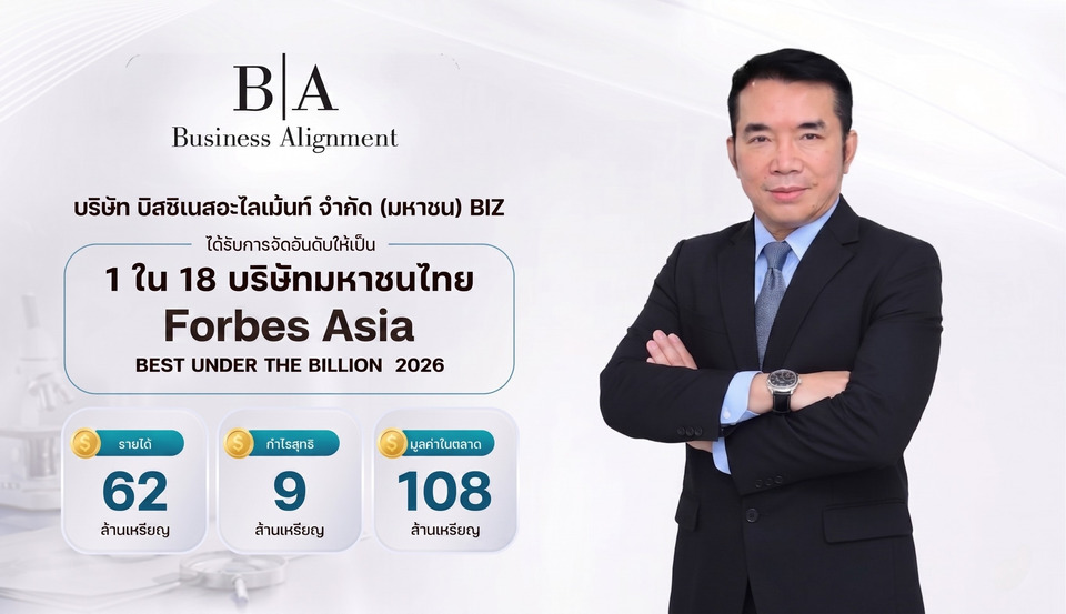 BIZ สุดปลื้ม! ขึ้นทำเนียบ Forbes Asia’s Best Under A Billion 2026 