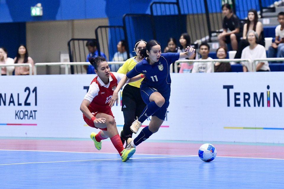 ฟุตซอลหญิงไทย เอาชนะ อินโดนีเซีย 3-0 ประเดิมศึกชิงแชมป์อาเซียน ที่โคราช