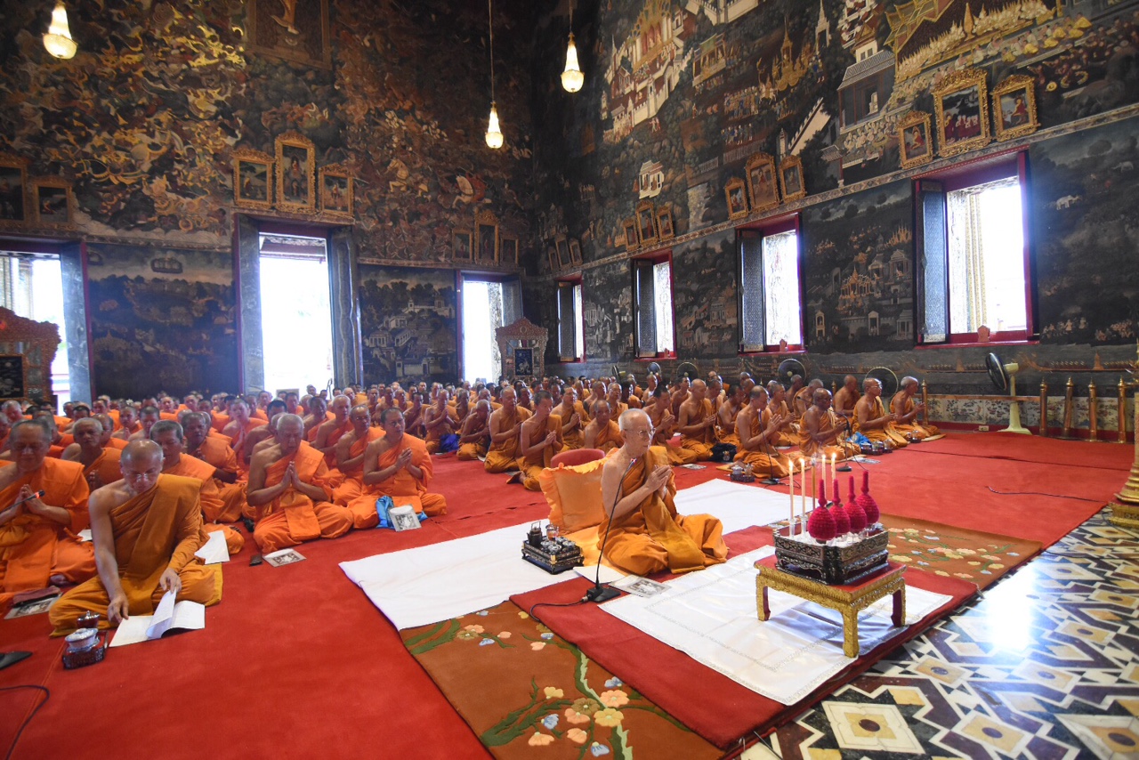 สมเด็จพระสังฆราช ทรงนำสวดพระพุทธมนต์ถวายเป็นพระราชกุศล ในหลวง ร.9