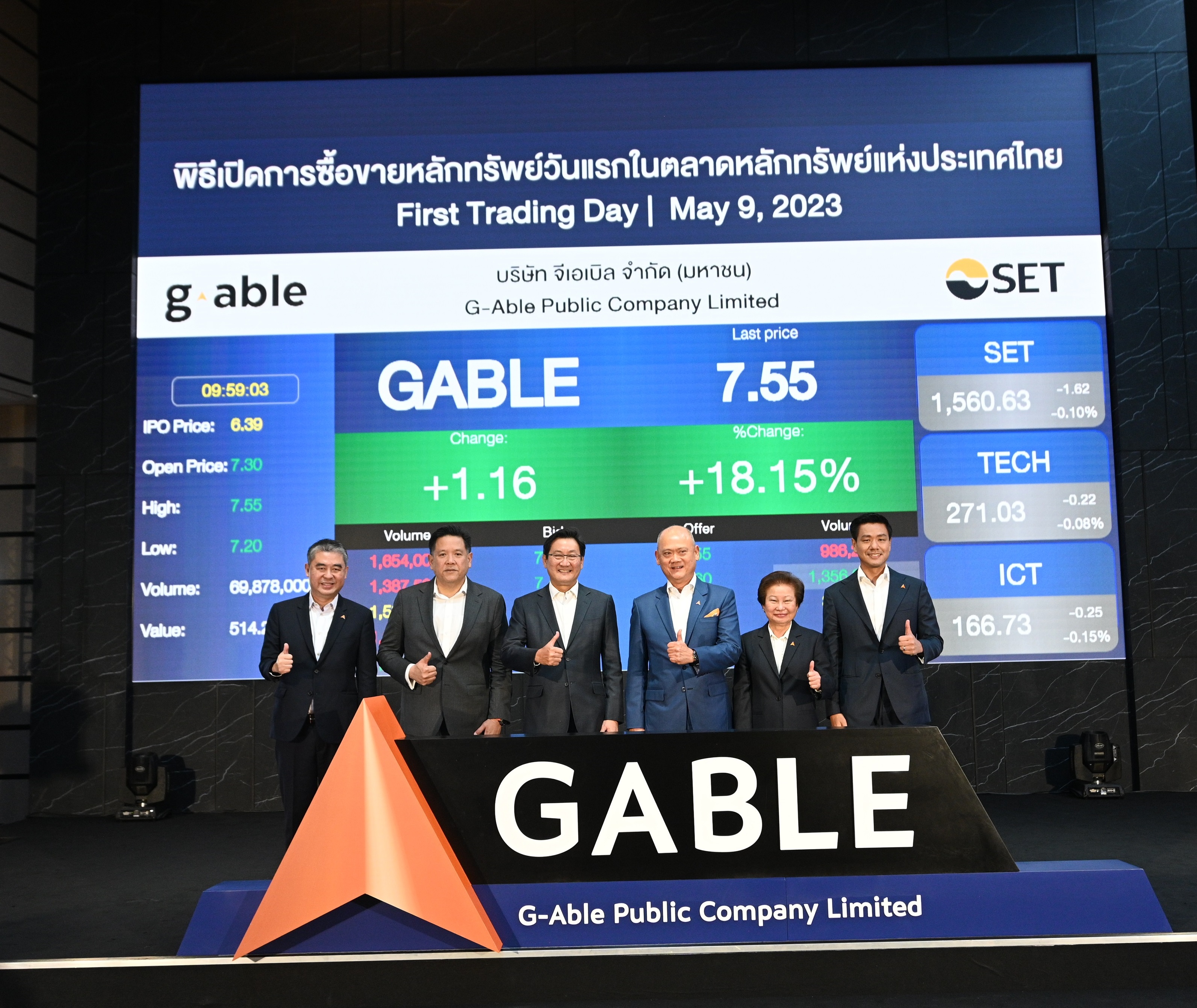 GABLE เริ่มซื้อขายในตลาดหลักทรัพย์ฯ วันแรก