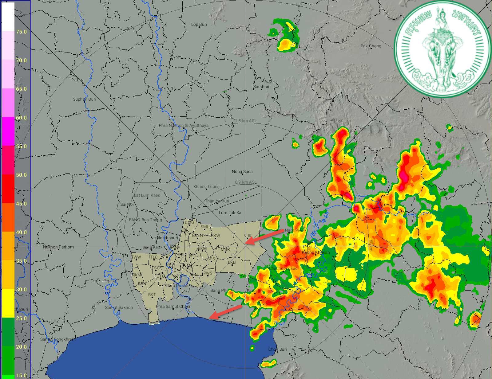 สิ่งที่รอ! กลุ่มฝนก้อนใหญ่มาแล้ว ตกเล็กน้อย-ปานกลาง ที่หนองจอก ลาดกระบัง
