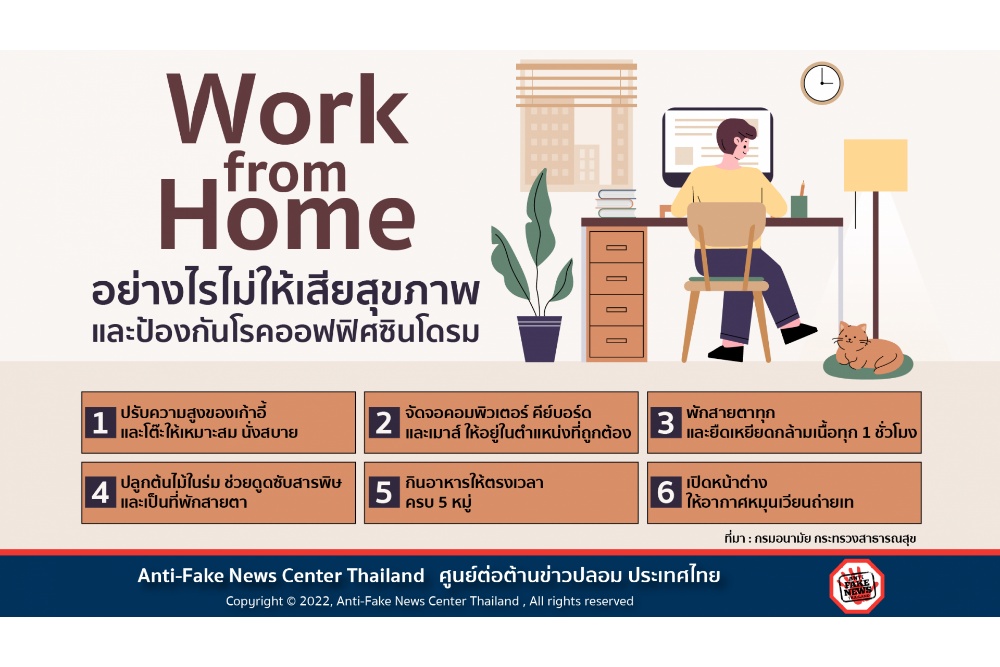 Work from Home อย่างไรไม่ให้เสียสุขภาพ และป้องกันโรคออฟฟิศซินโดรม