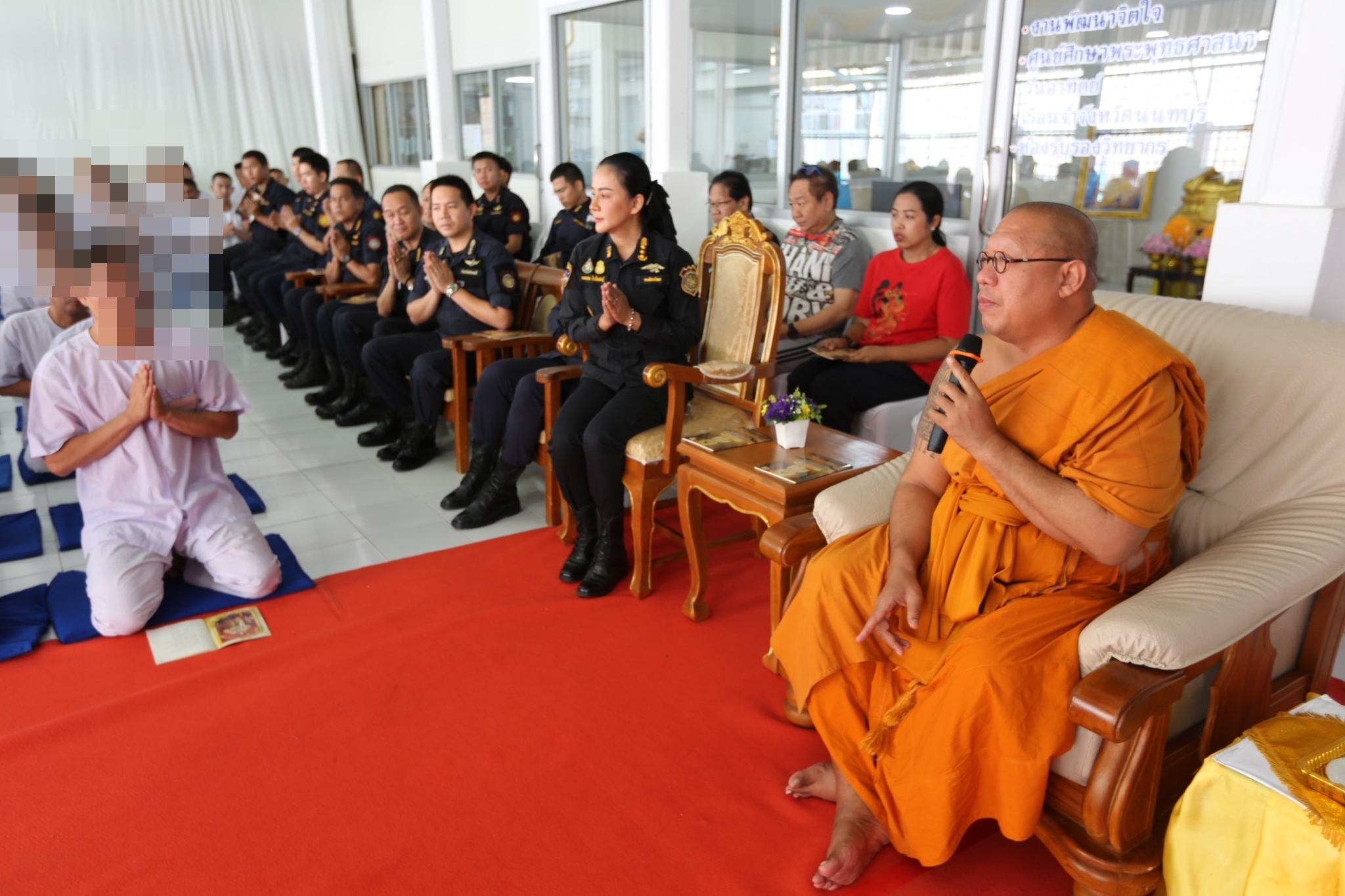 หลวงพี่น้ำฝนร่วมพิธีเปิดการอบรมศาสนพิธี(มัคนายก)นำหลักธรรมเข้าเรือนจำจังหวัดนนทบุรี 