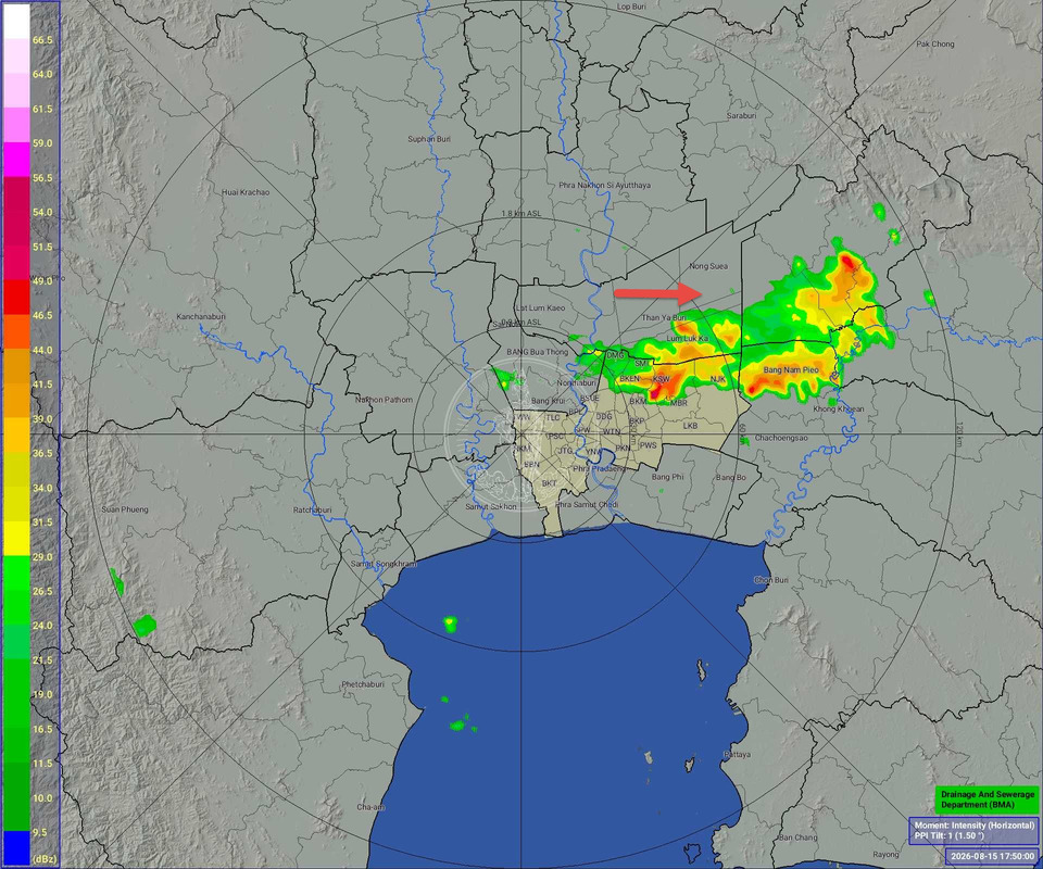 กทม.ฝนเล็กน้อยถึงปานกลาง 8 เขต คลองสามวาฝนสูงสุด 37.5 มม.