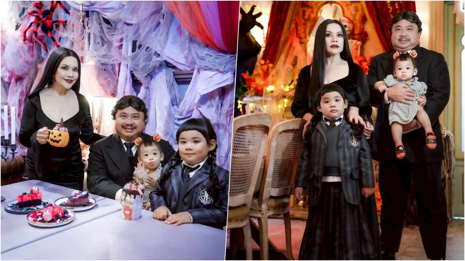 สยองผสมน่ารัก! "หนูแหม่ม" ควงสามี - ลูกสาว แต่งผีสุดปังรับฮาโลวีน 
