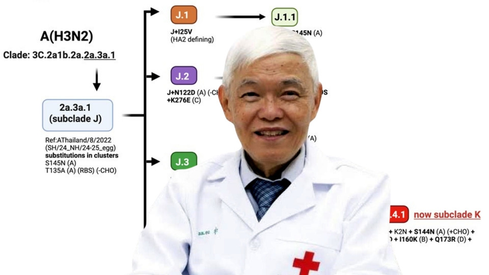 "หมอยง" ชี้ไข้หวัดใหญ่ H3N2 กลายพันธุ์ วัคซีนเดิมเอาไม่อยู่ แนะรอฉีดสูตรใหม่เข้าไทย มี.ค.