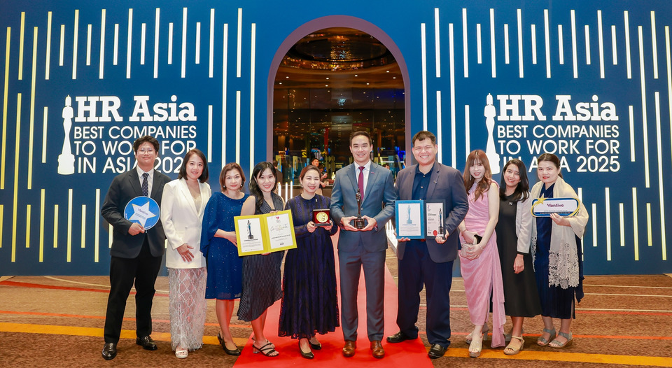 แวนทีฟคว้า 2 รางวัล HR Asia Award 2025  ตอกย้ำวัฒนธรรมองค์กรใส่ใจพนักงาน