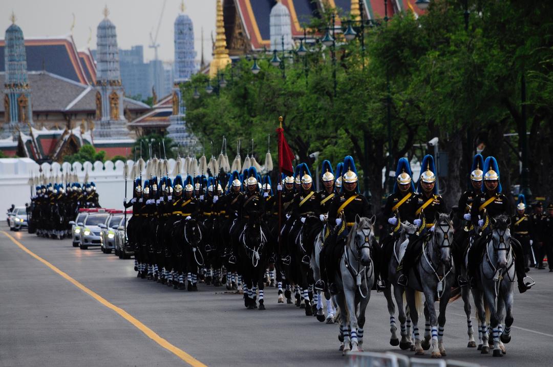 ซ้อมย่อยริ้วขบวนพระบรมราชอิสริยยศ งานพระราชพิธีถวายพระเพลิงพระบรมศพ ริ้วขบวนที่6